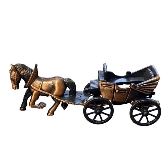 Bronze Look Metal Horse & Carriage Pencil Sharpener 4" x 1.5" - Picture 1 of 6